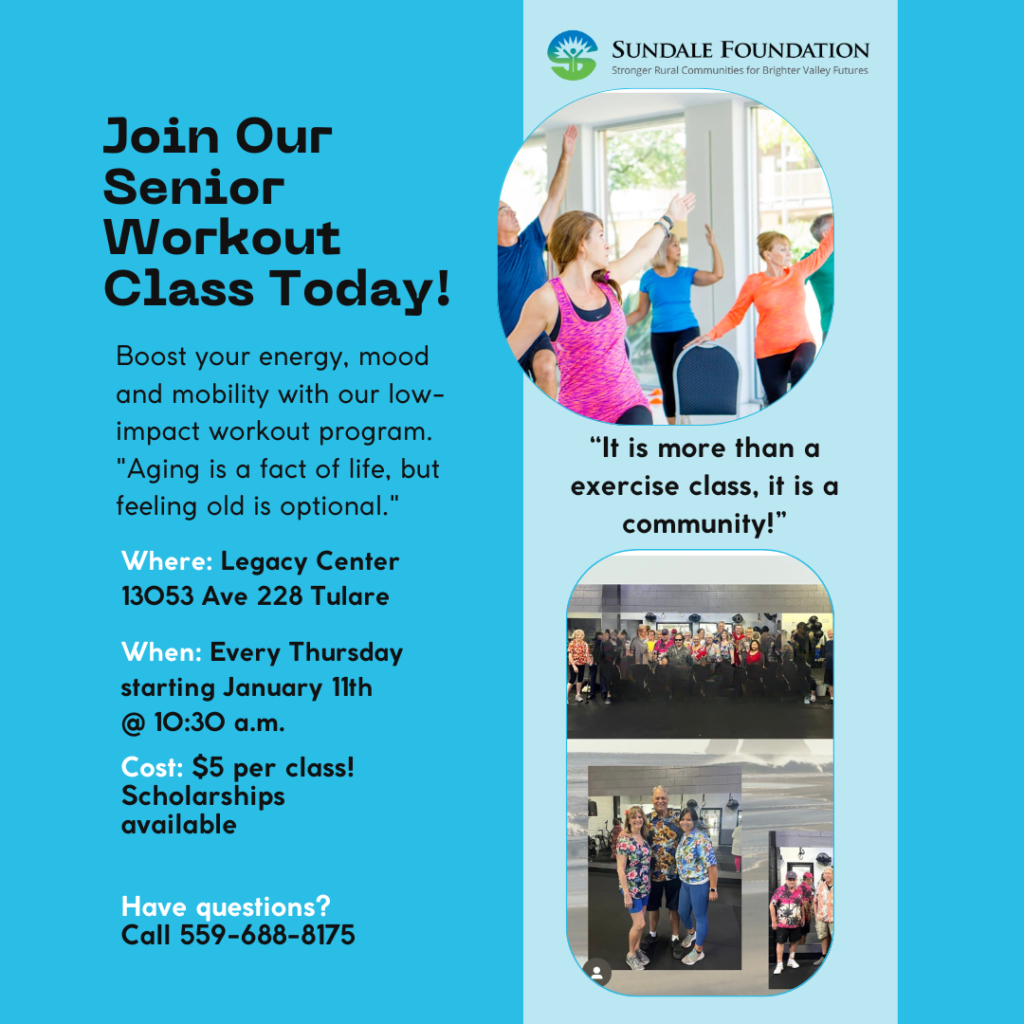 Senior Workout class flyer